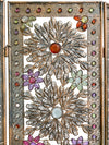 Vintage 3-Piece Bejeweled Metal Screen or Room Divider