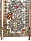 Vintage 3-Piece Bejeweled Metal Screen or Room Divider