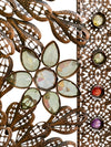 Vintage 3-Piece Bejeweled Metal Screen or Room Divider