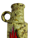 MCM West German Scheurich Ceramic Vase 401/28 in Pale Green and Red