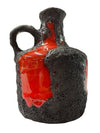 MCM Vintage Marei Lava Glaze Ceramic Vase #4300 in Charcoal and Red