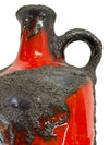 MCM Vintage Marei Lava Glaze Ceramic Vase #4300 in Charcoal and Red