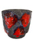 MCM Vintage Marei Fat Lava Ceramic Planter in Charcoal and Red