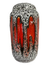 MCM West German Scheurich Lora Zig Zag Fat Lava Vase 231/15 in Gray and Red