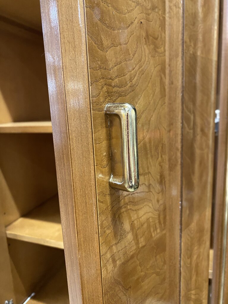 Mid Century "American of Martinsville" Burlwood Mirrored Queen Wardrobe Headboard