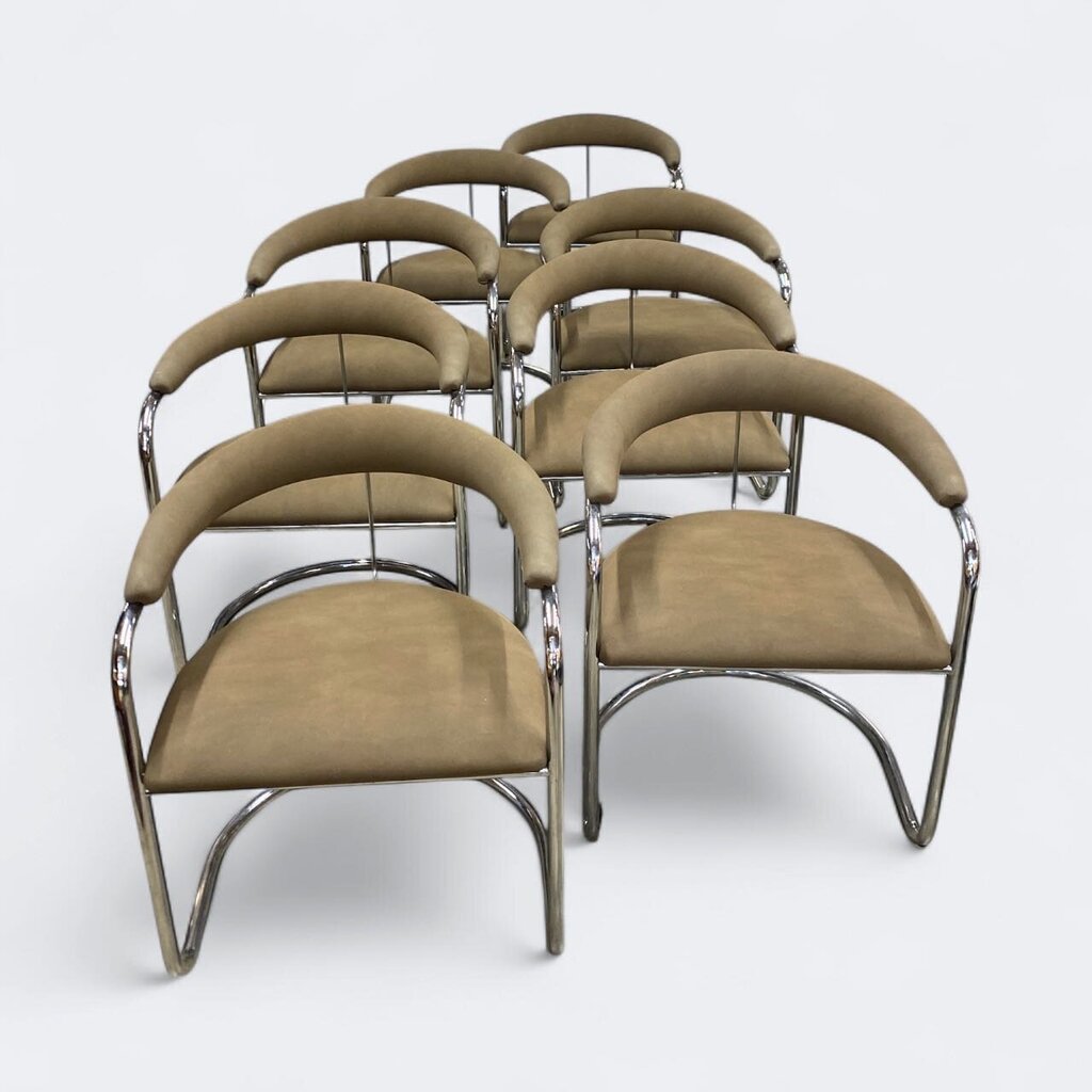 Mid Century Set of 8 Anton Lorenz for Thonet Model SS33 Cantilevered Arm Dining Chairs (Set of 8)
