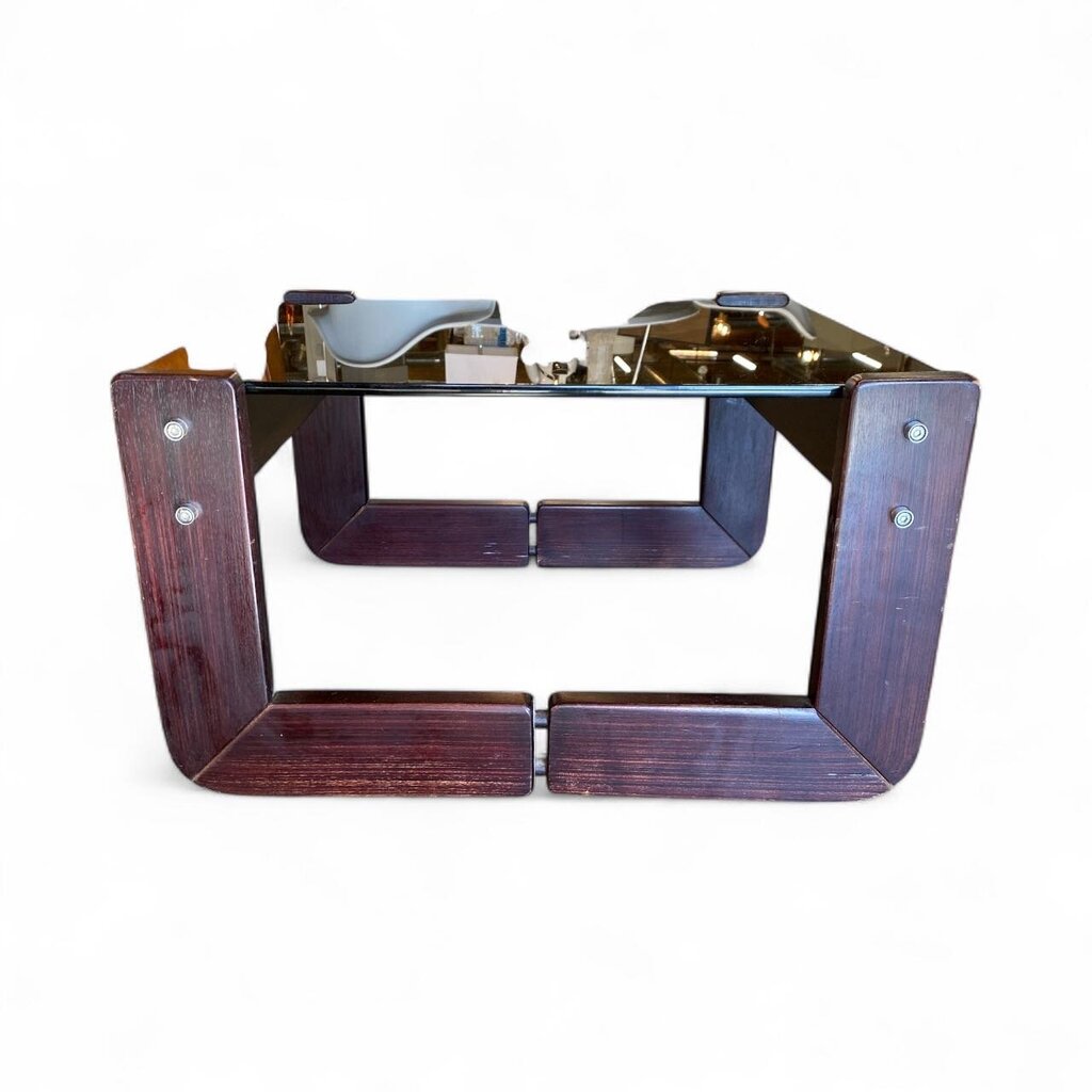 Mid Century 1970's Rosewood Brazilian Modern Side Table Designed by Percival Lafer