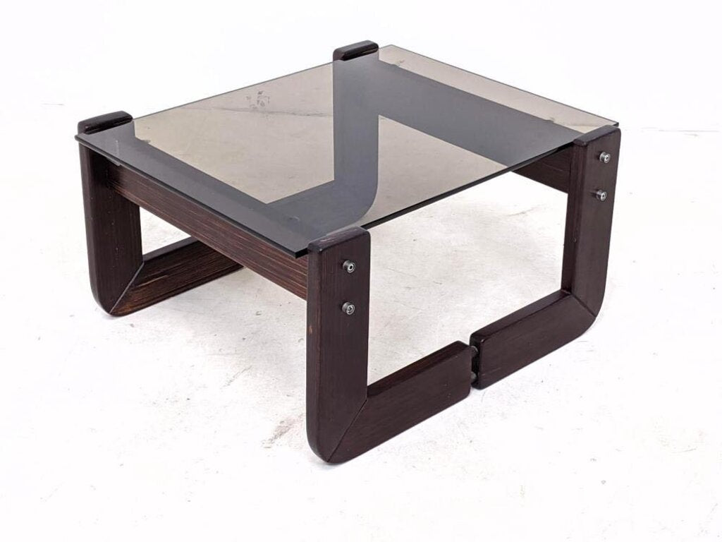 Mid Century 1970's Rosewood Brazilian Modern Side Table Designed by Percival Lafer