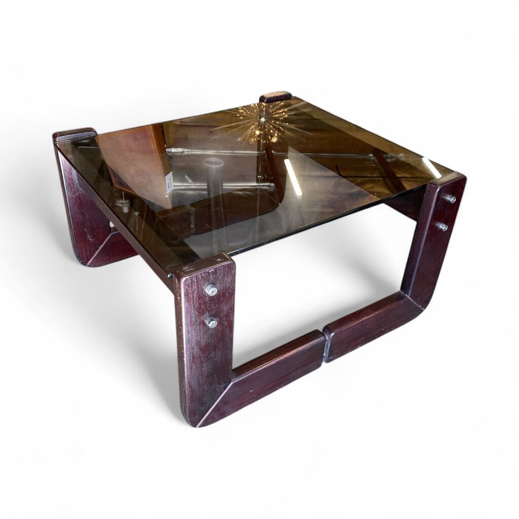 Mid Century 1970's Rosewood Brazilian Modern Side Table Designed by Percival Lafer