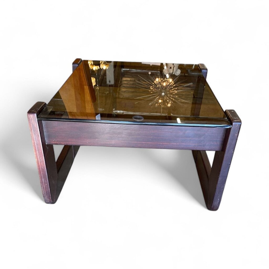 Mid Century 1970's Rosewood Brazilian Modern Side Table Designed by Percival Lafer