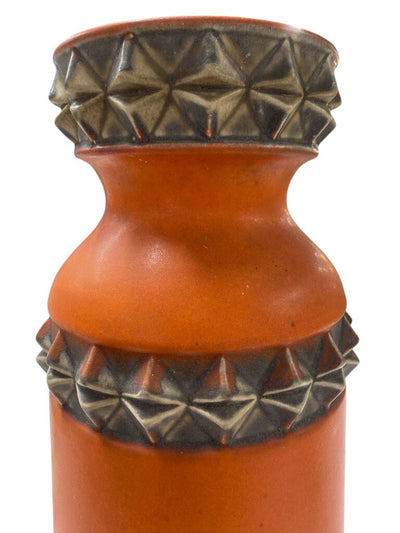Vintage West German Ubelacker Keramik 16" Orange Vase 1320/40