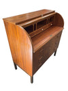 Danish Modern Mid Century Rosewood Roll Top Desk (working key)