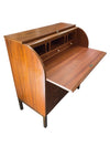 Danish Modern Mid Century Rosewood Roll Top Desk (working key)