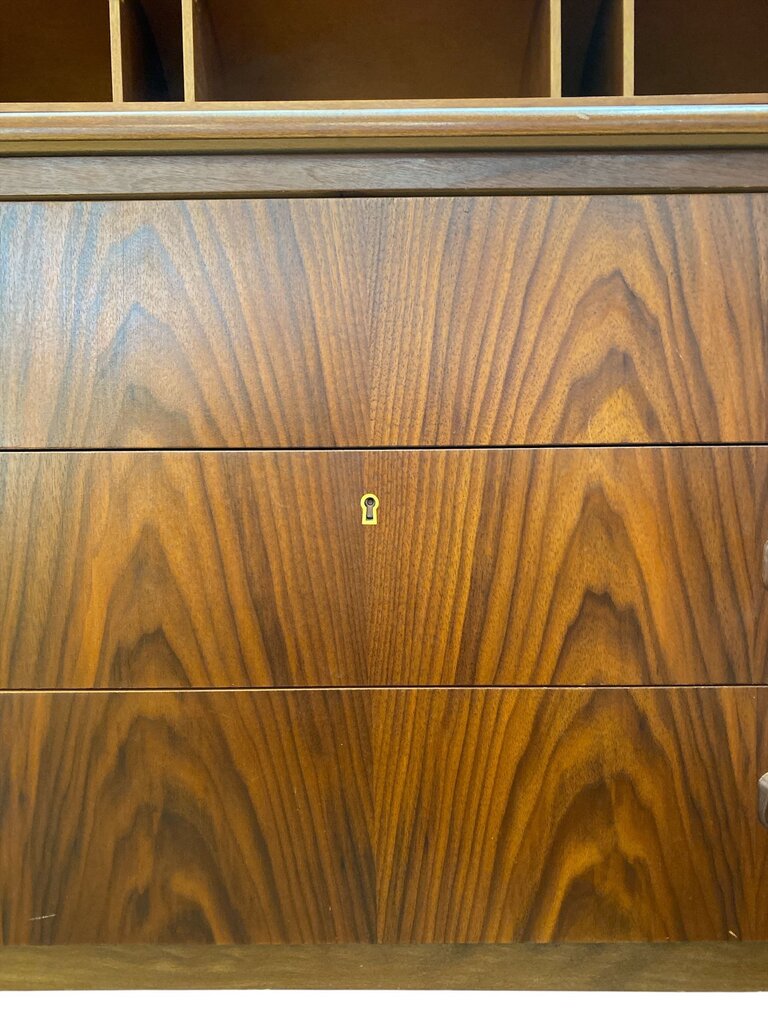 Danish Modern Mid Century Rosewood Roll Top Desk (working key)