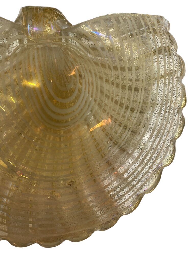 Mid Century Barovier Murano Gold Fleck Monumental Display Bowl