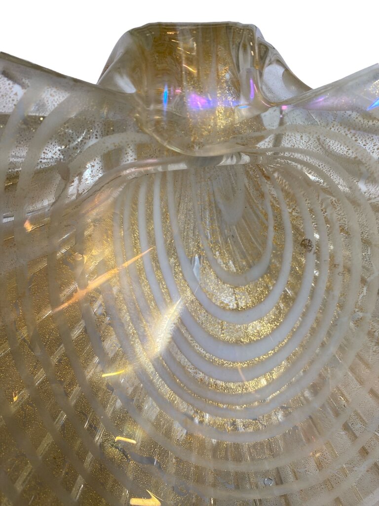 Mid Century Barovier Murano Gold Fleck Monumental Display Bowl