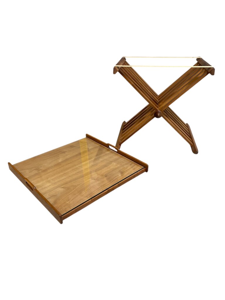 UBER RARE Drexel Kipp Stewart Walnut Tray End Table - Exceptional!