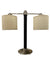 Double-Arm Black and Brushed Steel Table Lamp