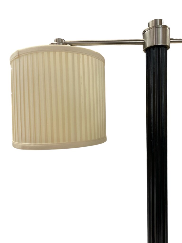 Double-Arm Black and Brushed Steel Table Lamp