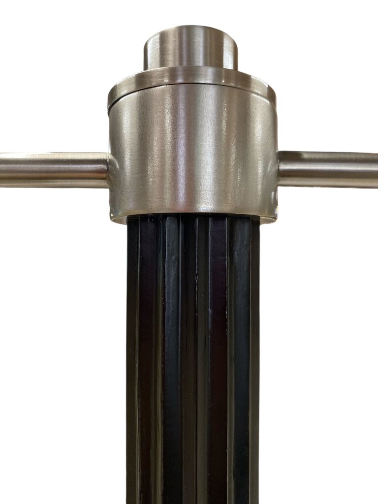 Double-Arm Black and Brushed Steel Table Lamp