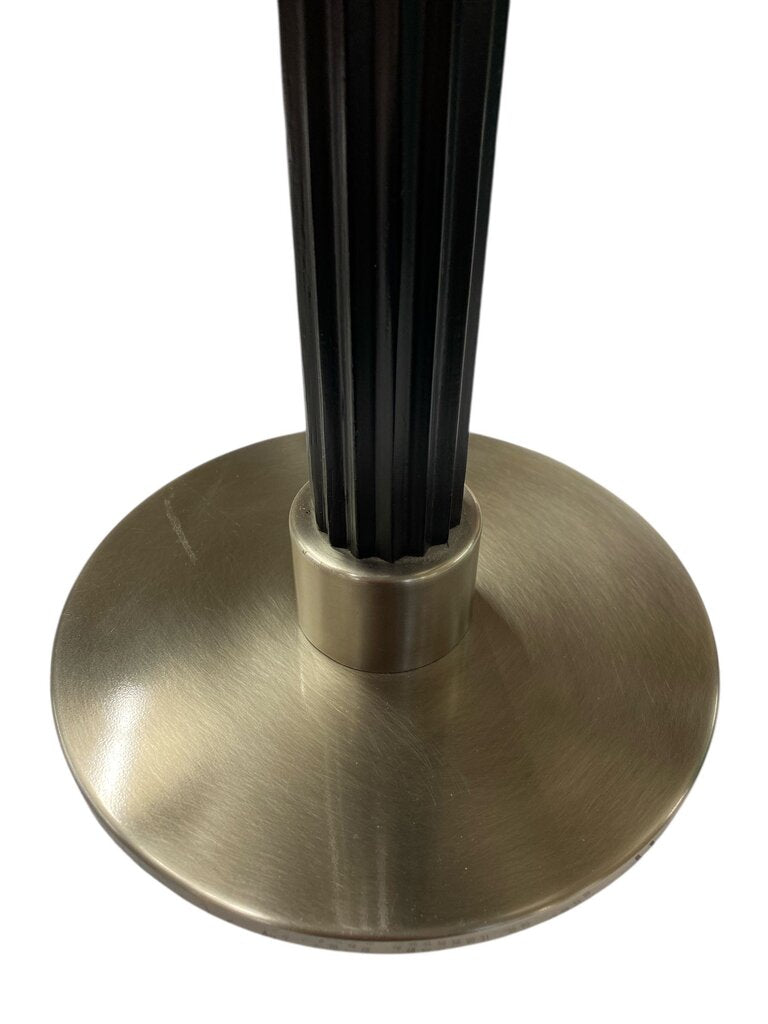 Double-Arm Black and Brushed Steel Table Lamp