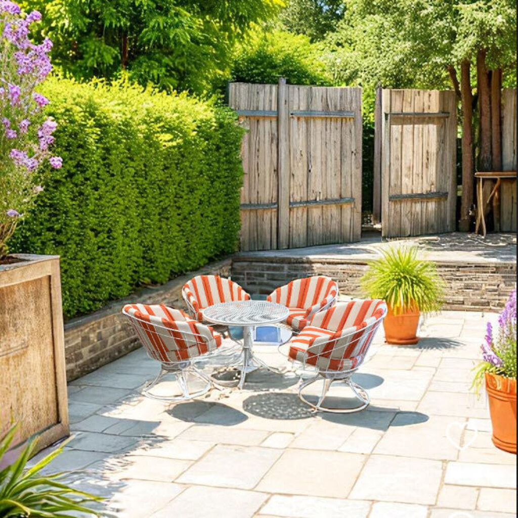 Vintage Mid Century Homecrest 5-Piece Patio Lounge Set (Set of 5)