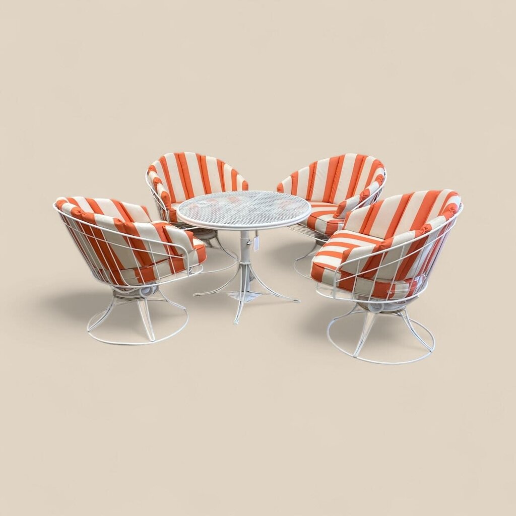 Vintage Mid Century Homecrest 5-Piece Patio Lounge Set (Set of 5)