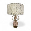Atomic Pink & Gold Crown Table Lamp with Custom Handmade Shade