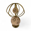 Atomic Pink & Gold Crown Table Lamp with Custom Handmade Shade