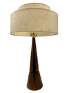 Vintage Walnut Rocket Lamp with Custom Handmade Shade