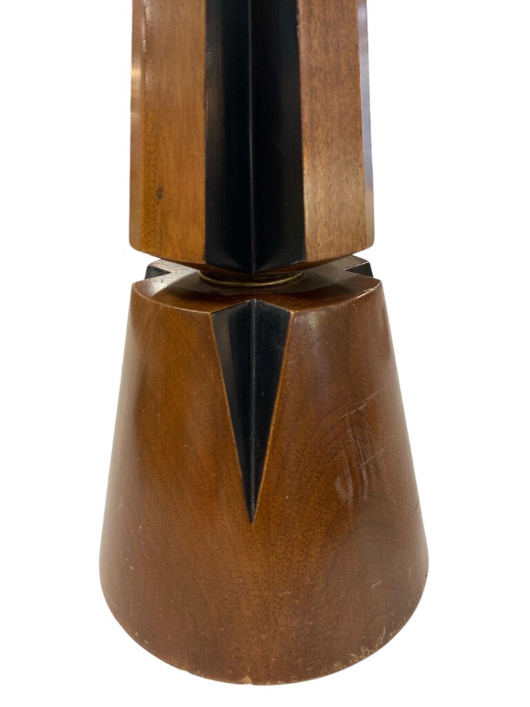 Vintage Walnut Rocket Lamp with Custom Handmade Shade