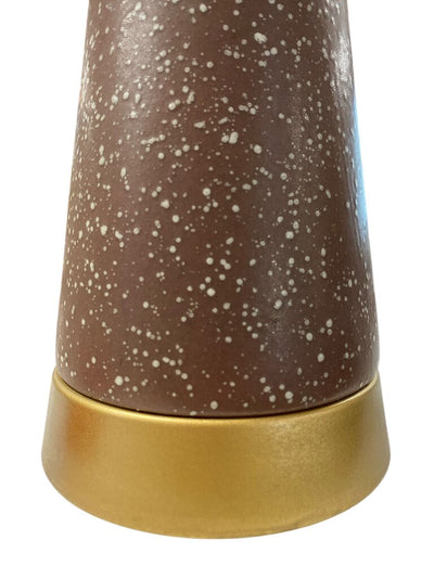 Vintage 1950's Speckled Mauve Ceramic Cone Lamp with Custom Handmade Shade
