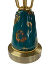 Teal and Gold Rocket Lamp with Custom Handmade Shade