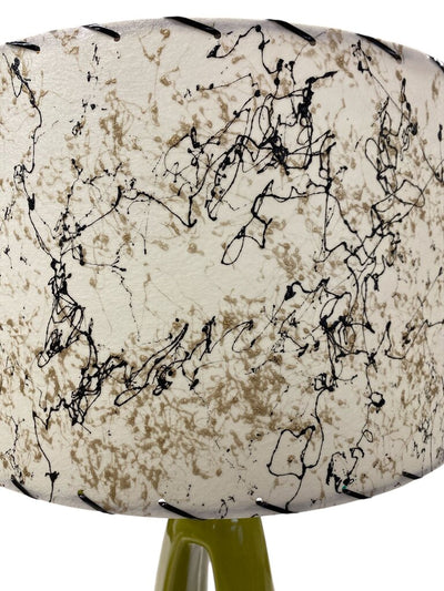 Chartreuse Ceramic Yoni Lamp with Custom Handmade Shade