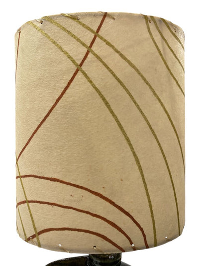 Blue/Green Ceramic Leaf Lamp with Custom Handmade Shade