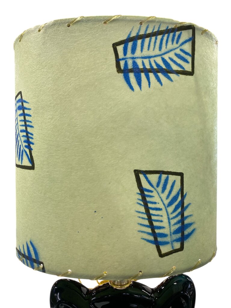 Teal Ceramic Butterfly Lamp with Custom Handmade Shade