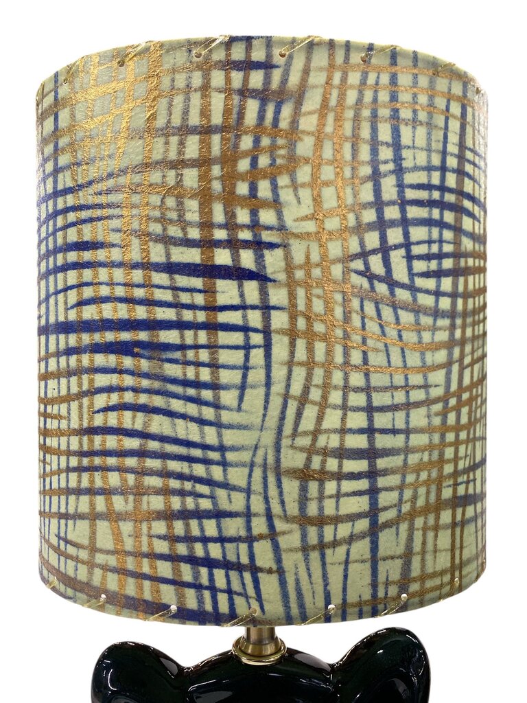 Teal Ceramic Butterfly Lamp with Custom Handmade Shade