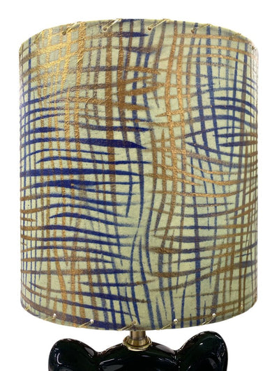 Teal Ceramic Butterfly Lamp with Custom Handmade Shade