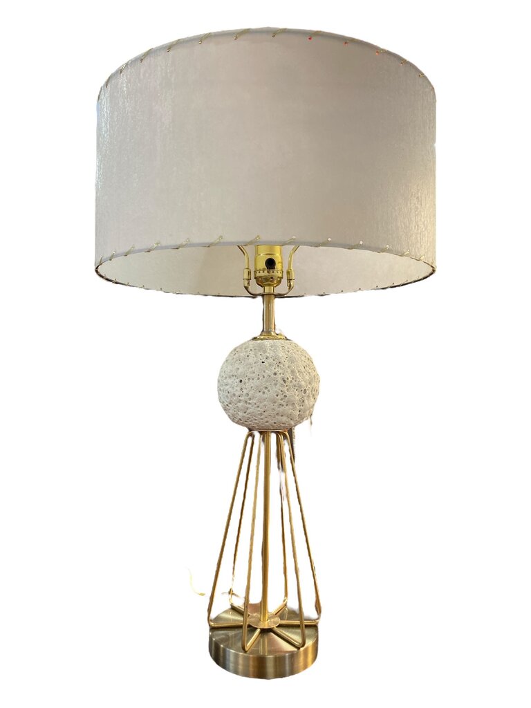 Rocket to the Moon Lamp with Custom Handmade Shade