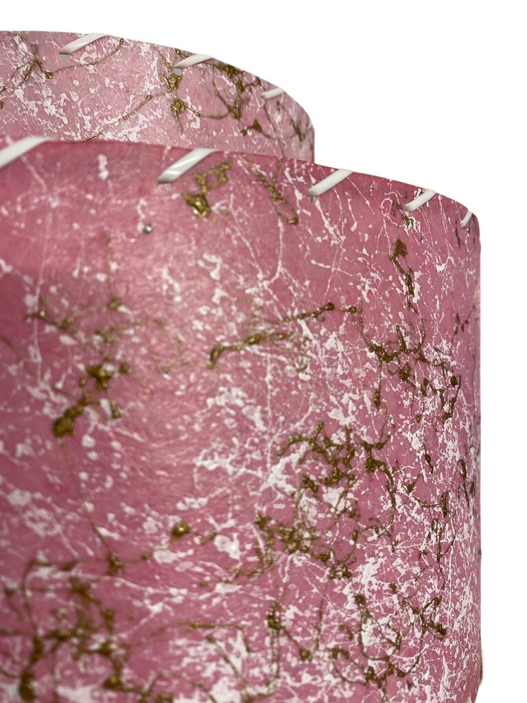 12" Hand Made 2-Tier Marbled Pink Shade