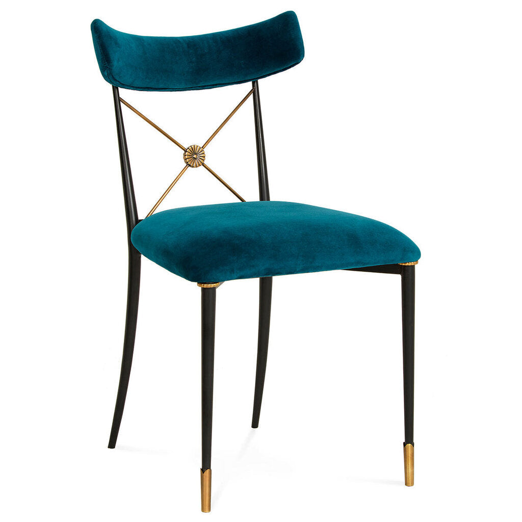 Rider Writing Desk by Jonathan Adler w/ Rider Chair in Peacock (Set of 2)