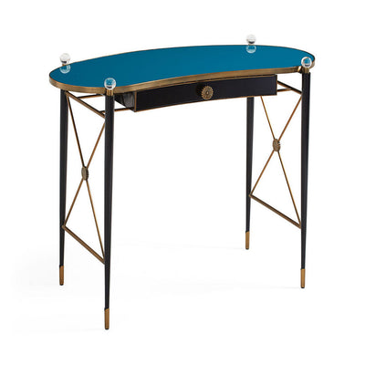 Rider Writing Desk by Jonathan Adler w/ Rider Chair in Peacock