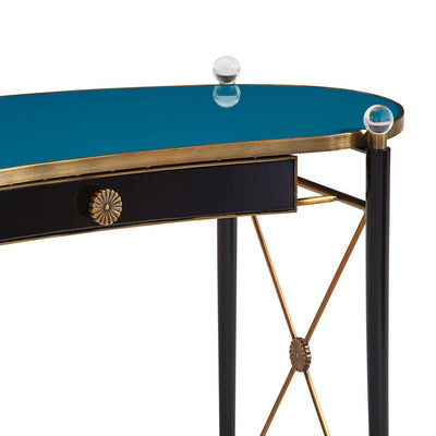 Rider Writing Desk by Jonathan Adler w/ Rider Chair in Peacock