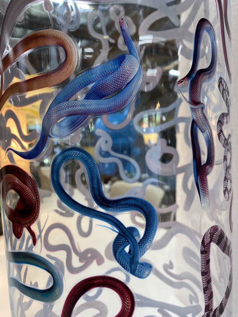 Seletti Toilet Paper Tall Glass Vase In Neutrals by