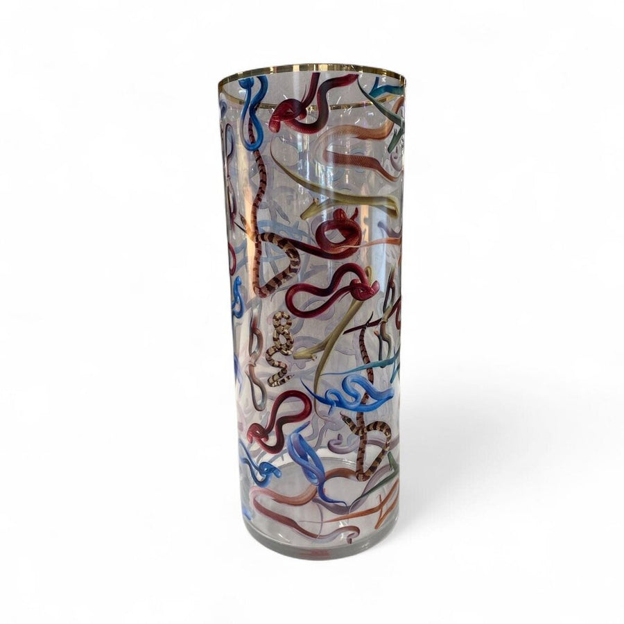 Seletti Toilet Paper Tall Glass Vase In Neutrals by