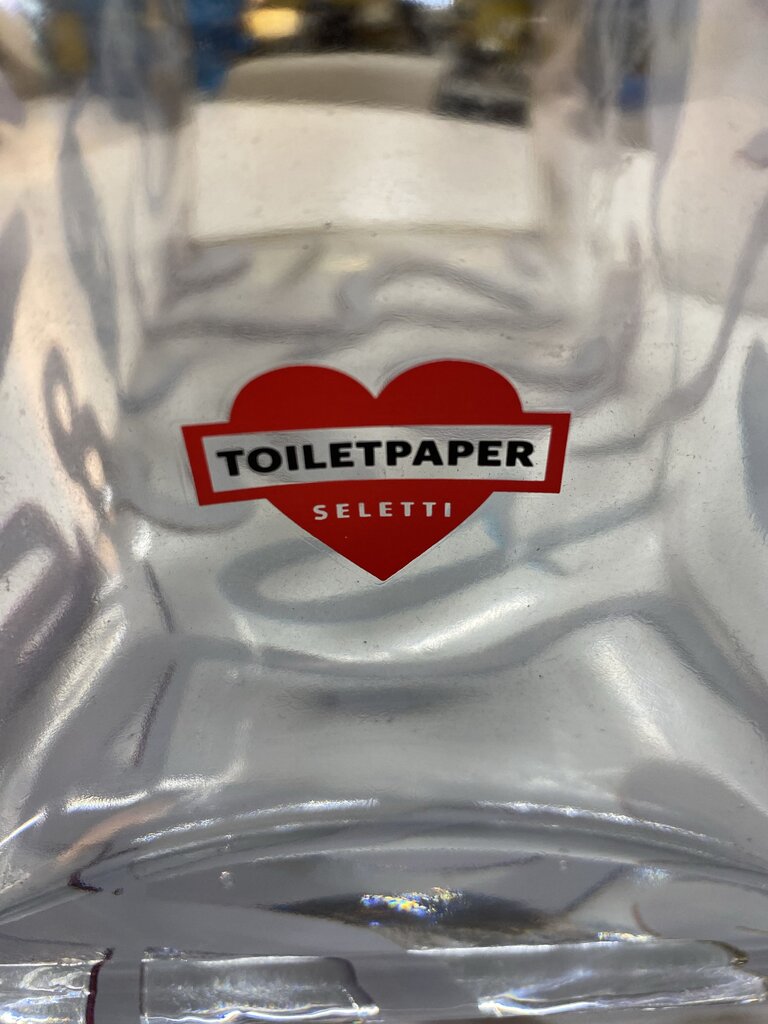 Seletti Toilet Paper Tall Glass Vase In Neutrals by