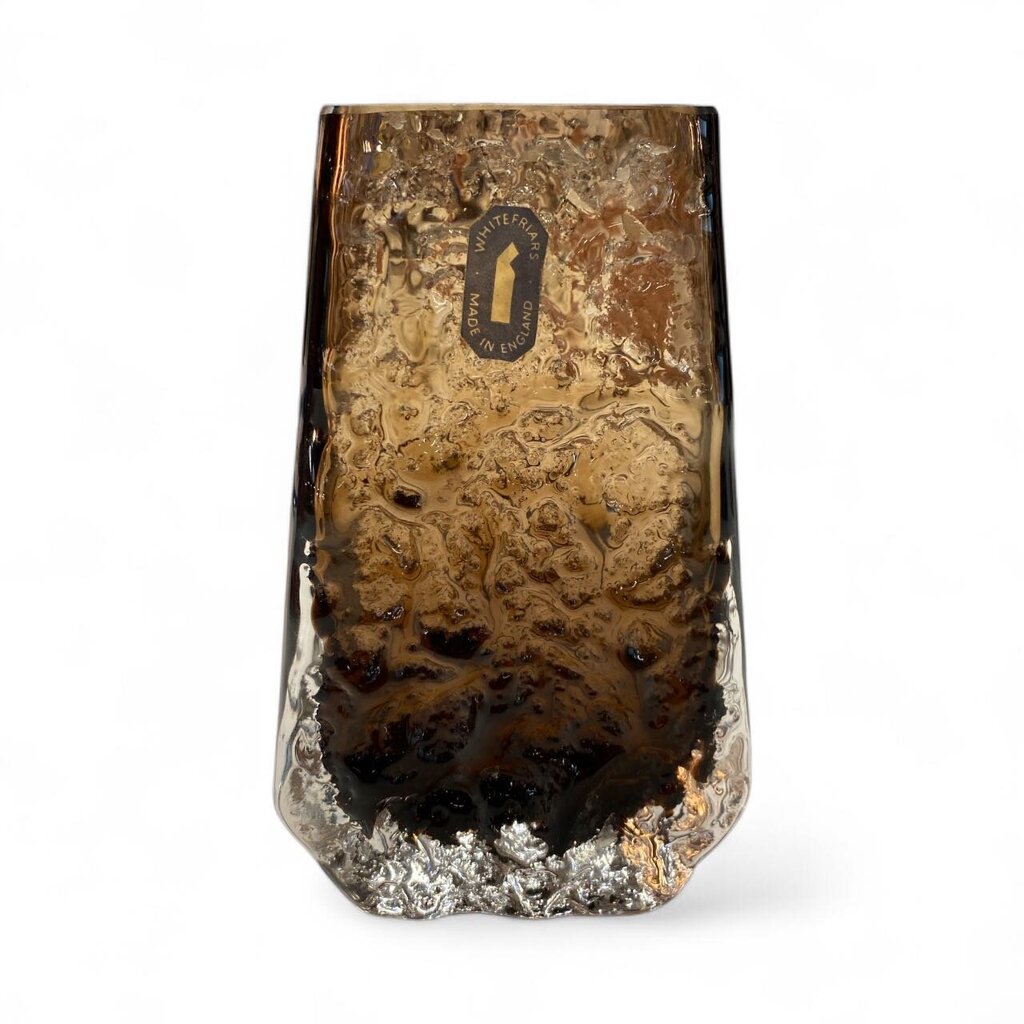 70's Topaz Coffin Glass Vase by Geoffrey Baxter for Whitefriars