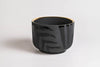 Black Tiger Lines Bowl w/gold rim by Waylande Gregory
