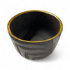 Black Tiger Lines Bowl w/gold rim by Waylande Gregory