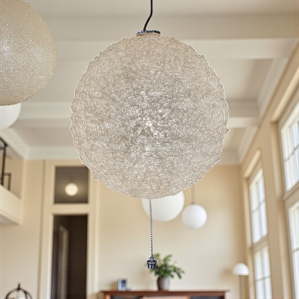 Vintage Spun Lucite Hanging Swag Lamp